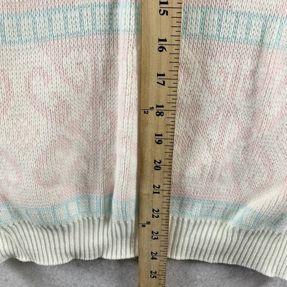 Vintage 90s Womens Sweater Sz M Cottage Pastel Soft Girl Grandma Indie USA Made - Picture 5 of 10